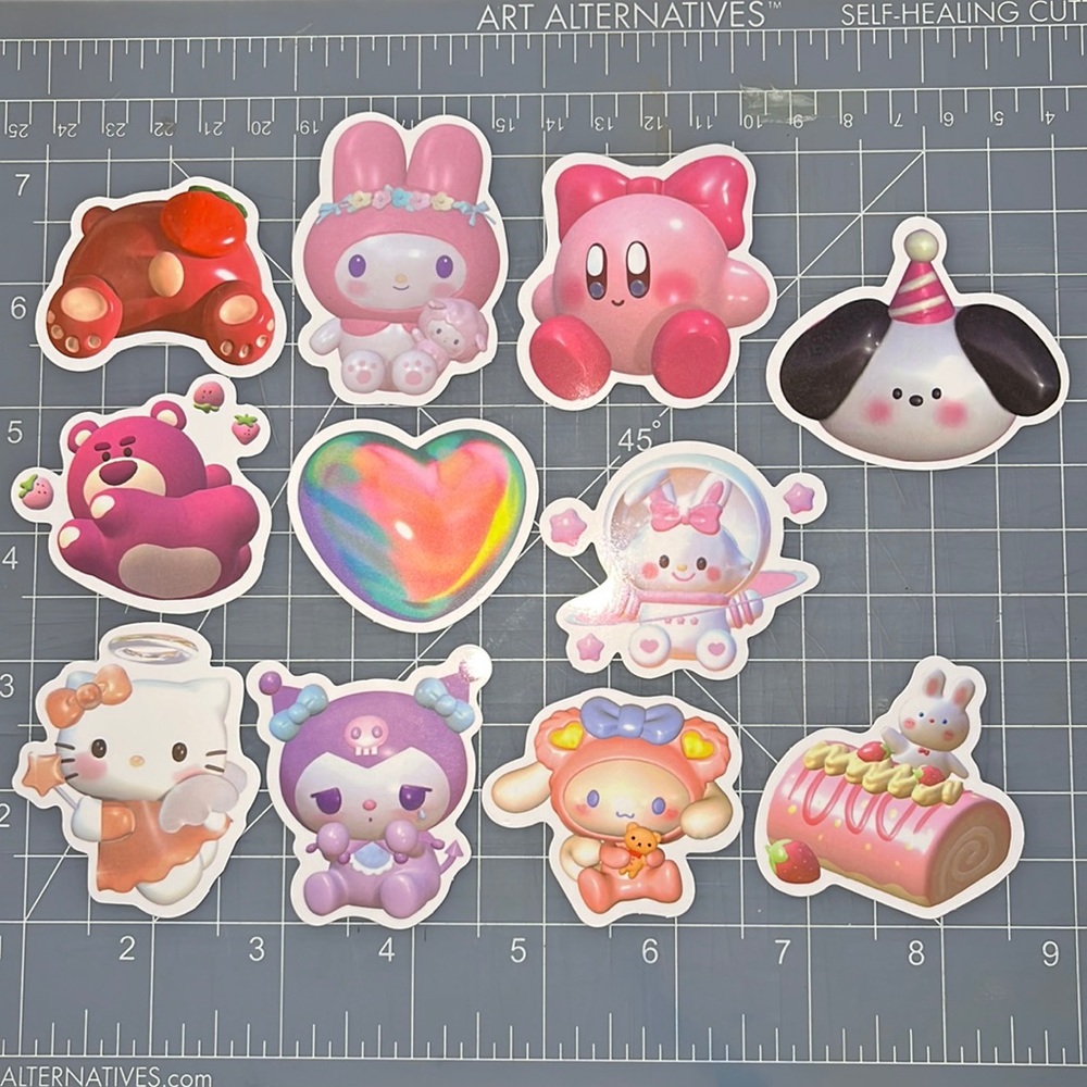 11 Super cute stickers Sanrio hello kitty kuromi cinnamoroll decals kawaii
